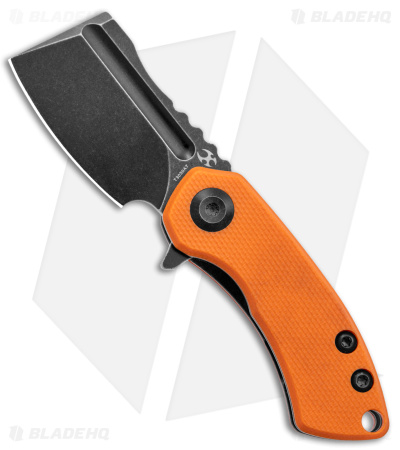 Kansept Knives Mini Korvid Liner Lock Knife Orange G-10 (1.5" Black)
