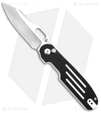 Kizer Cormorant Plunge Lock Knife Black/White Lines G-10 (3.25" Satin) Ki4562A2