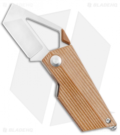 Kizer Cyber Blade Frame Lock Knife Brown Micarta (2.1" Satin) V2563-A