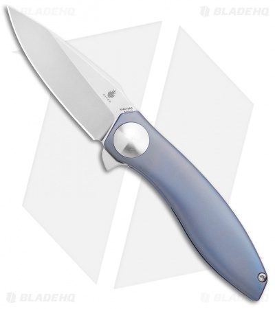 Kizer John Gray S.L.T. Flipper Knife Titanium Blue (3.5" Stonewash) Ki4474A3