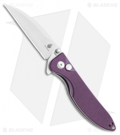 Kizer Vanguard Swaggs Swayback Knife Purple G-10 (3" Stonewash) V3566N1