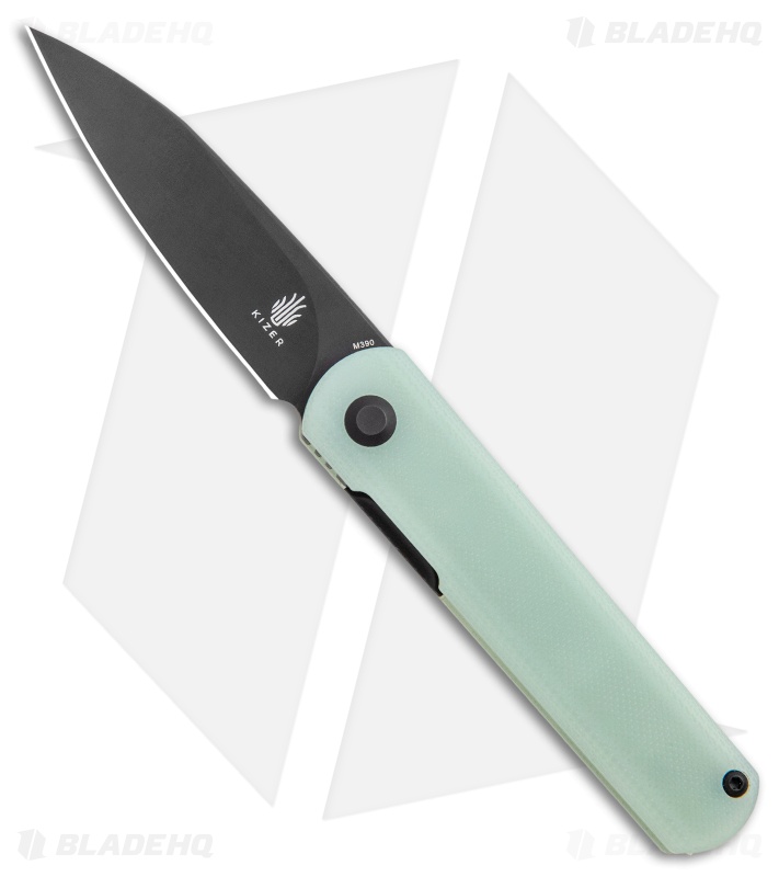 Kizer Feist - Front Flipper Knife | Natural Jade G-10 + Black | Blade HQ