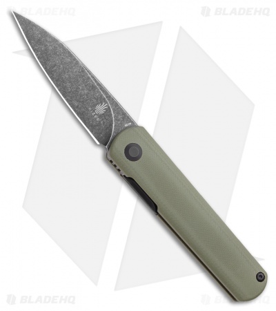Kizer Vanguard Feist Front Flipper Knife Green G-10 (2.8" Black SW) - BD1N