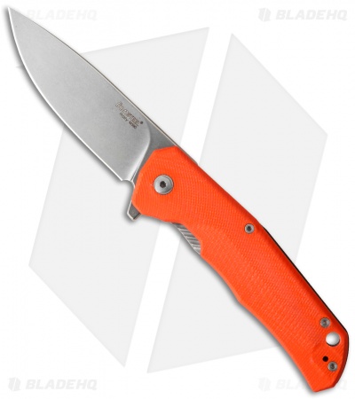 LionSteel TRE Flipper Frame Lock Knife Orange G-10 (2.9" Stonewash)