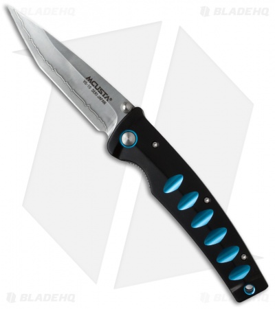 Mcusta Katana Liner Lock Knife Black/Blue Aluminum (3.25" Satin) MC-41C