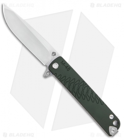Medford M-48 Green Hybrid Frame Lock Knife Ti/Green Aluminum (3.9" Satin)