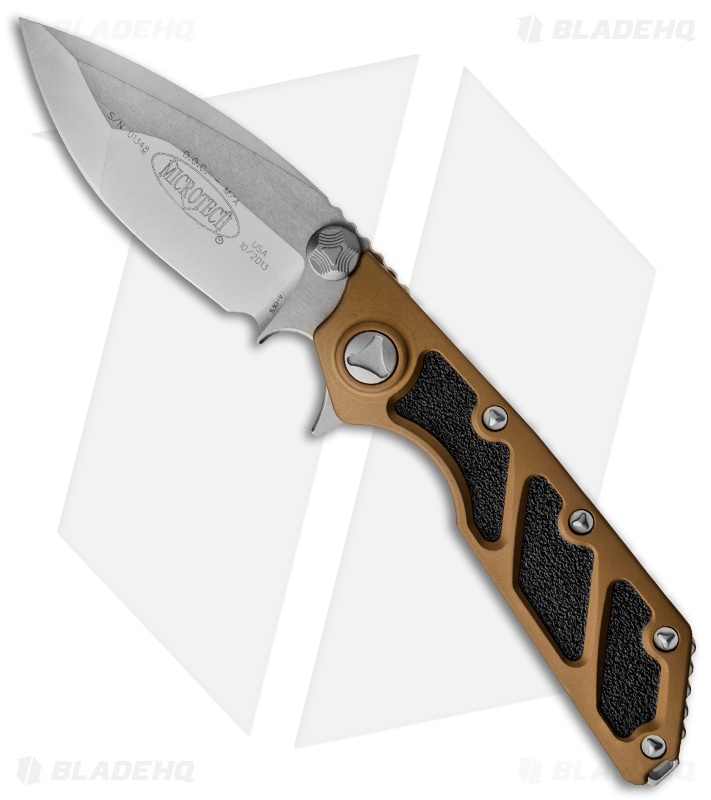 Microtech DOC Flipper Knife Tan Aluminum (3.75