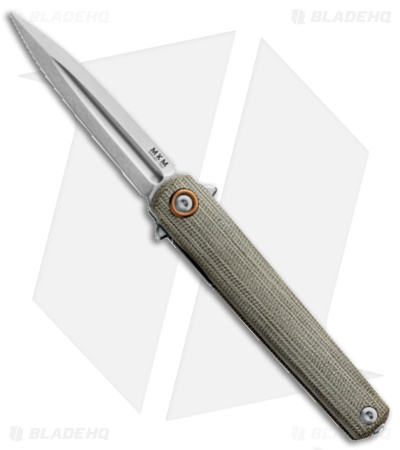 MKM Flame Light Dagger Liner Lock Knife Natural Micarta (2.8" SW)