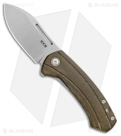 MKM Voxnaes Colvera Frame Lock Knife OD Green Micarta (2.91" Stonewash) *DISC*