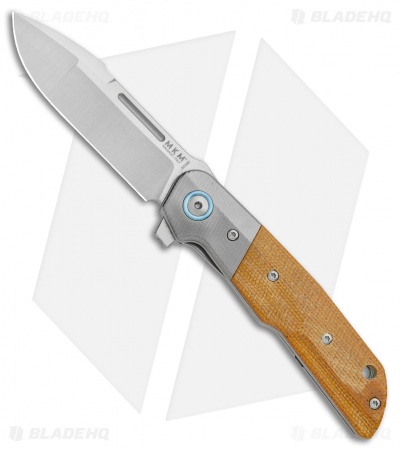 MKM Terzuola Clap Liner Lock Knife Natural Micarta/Ti Bolster (3" Satin)