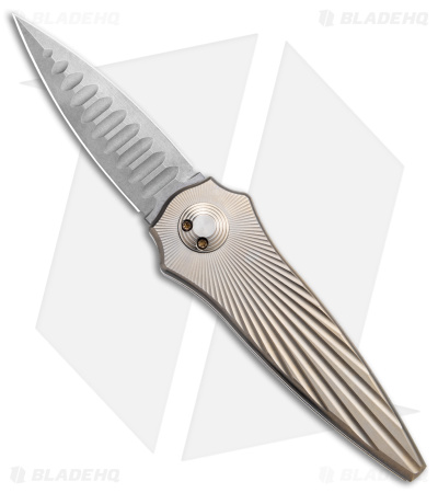 Paragon Warlock Folding Knife Antique Gold Titanium Starburst (3.9" Sorcerer)