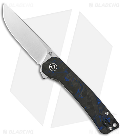 QSP Osprey Liner Lock Knife Shredded CF/Blue G-10 (3.25" Satin) QS139-G1