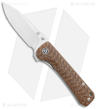 QSP Hawk Liner Lock Knife Brown Micarta (3.3" Satin) QS131-G