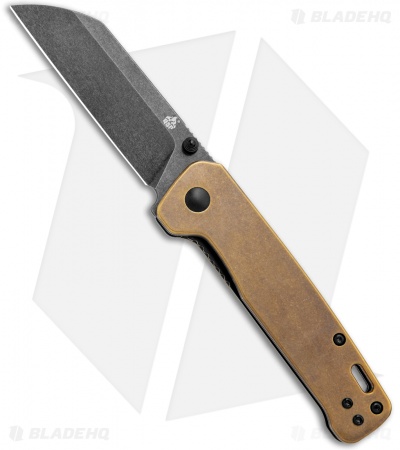 QSP Penguin Liner Lock Knife Brass (3.12" Black D2) QS130-G