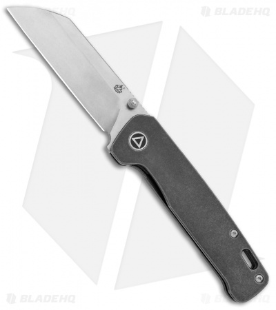 QSP Penguin Frame Lock Knife Black Stonewash Titanium (3.1" Stonewash)