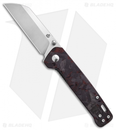 QSP Penguin Liner Lock Knife Shredded G-10 Red (3.1" Satin)