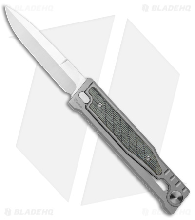 Reate EXO Double Edge Gravity Knife Titanium/Black Micarta (3.75" Satin)