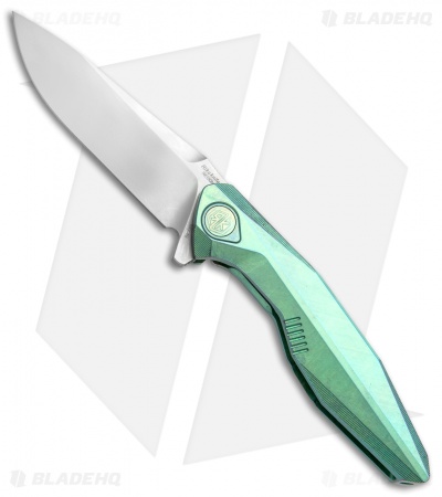 Rike Knife 1508S Integral Framelock Flipper Green Titanium (3.25