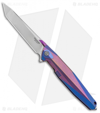Rike Knife 1707T Integral Frame Lock Knife Purple/Blue Titanium (3.75