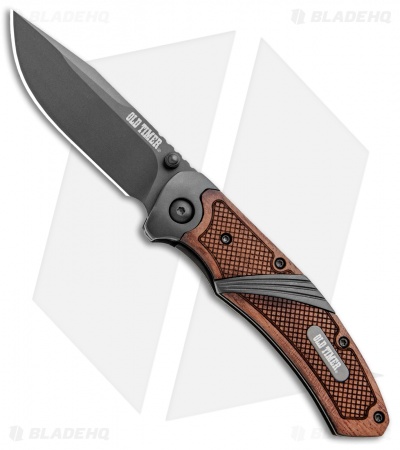 Old Timer Spring Assisted Knife Wood (3" Bead Blast) 1100026