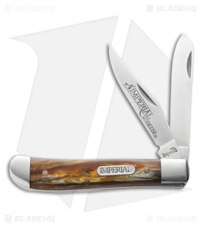 Schrade Imperial Trapper Knife 3.5" Amber Swirl IMP15T