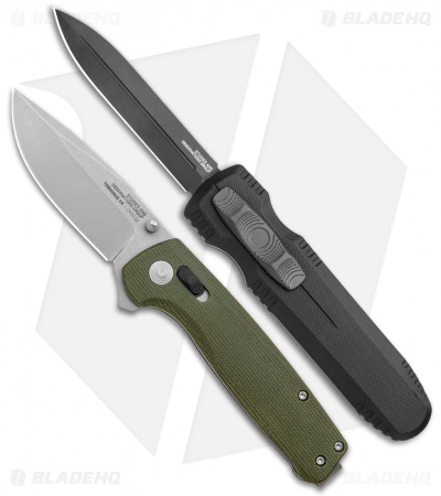 SOG Knives Pentagon OTF Automatic Dagger Knife Black (3.8" Black)