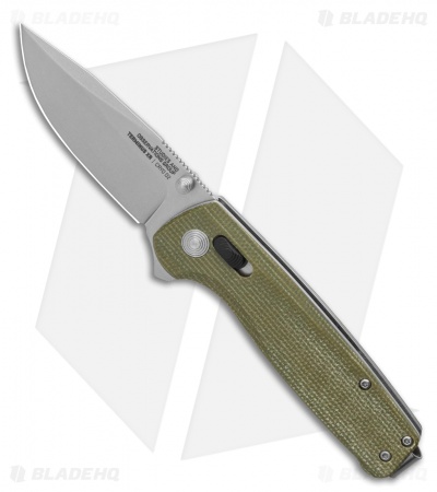 SOG Exclusive Terminus XR Lock Knife Green Micarta (3" Stonewash)