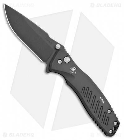 Spartan Blades Pallas Flipper Knife Black Aluminum (3.75" Black)