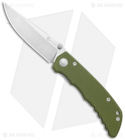 Spartan Blades Talos Liner Lock Knife Black Green (3.1" Stonewash XHP)