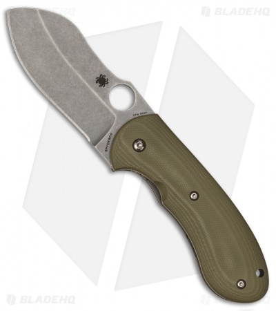 Spyderco Bombshell Flash Batch Folding  Knife Green G-10 (3" Stonewash)C250GTIP