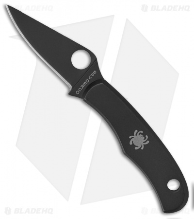 Spyderco Bug Black SS  Mini Folding Keychain Knife (1.3" Black) C133BKP