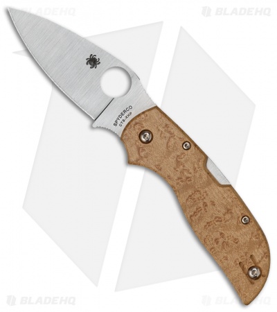 Spyderco Chaparral Lockback Knife Birdseye Maple (2.8" Satin) C152WDP