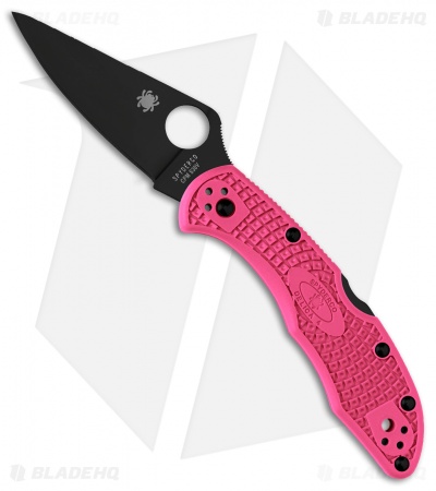 Spyderco Delica 4 Lightweight Lockback Knife Pink FRN (2.88" Black S30V)