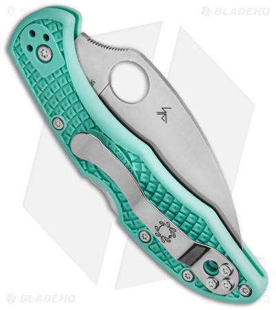 Spyderco MGE Exclusive Delica 4 Knife Teal FRN | Blade HQ