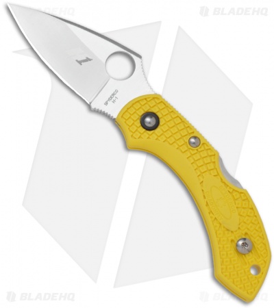 Spyderco Dragonfly 2 Salt Lockback Knife Yellow FRN (2.25" Satin H2) C28PYL2