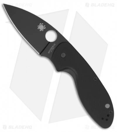 Spyderco Efficient Liner Lock Knife Black G-10 (3" Black Serr) C216GPSBBK