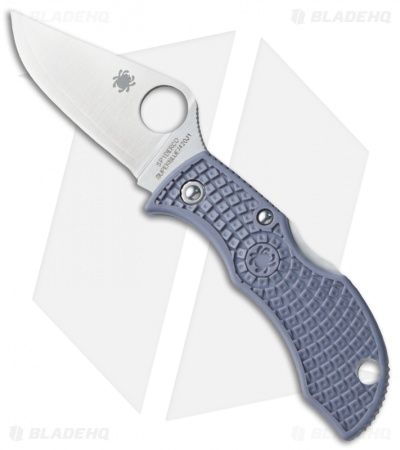 Spyderco ManBug Aogami Super Blue Knife Gray FRN (1.95" Satin) MGYPE