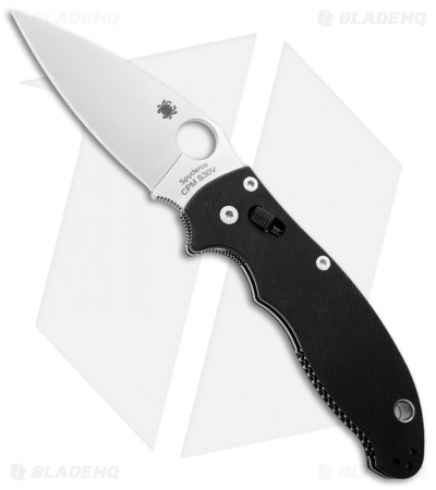 Spyderco Manix 2 Knife Black G-10 83mm (3.375" Matte Satin) C101GP2