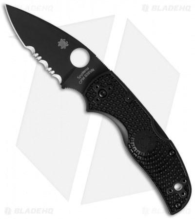 Spyderco Native 5 Lightweight S30V Lockback Knife FRN (3" Black Serr) C41PSBBK5