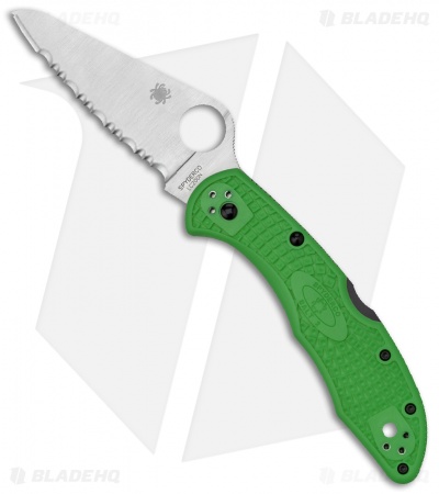 Spyderco Salt 2 Lightweight Lockback Knife Green (3" Serr) C88FSGR2