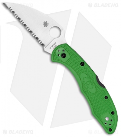 Spyderco Salt 2 Wharncliffe Lockback Knife Green FRN (3" Serr) C88FSWCGR2