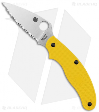 Spyderco UK Pen Knife Salt Slip Joint Yellow FRN (2.9" Satin Serr) C94SYL