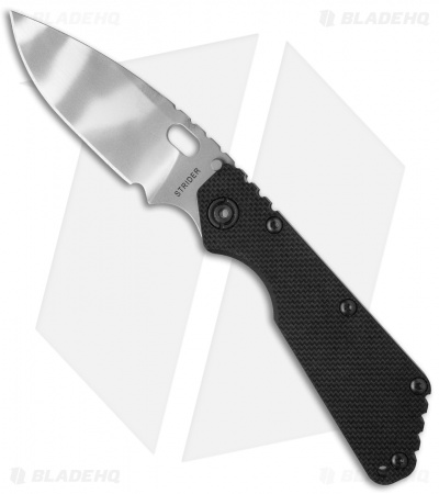 Strider SMF Frame Lock Knife Black G-10/Flame Ti (3.9" Tiger Stripe)