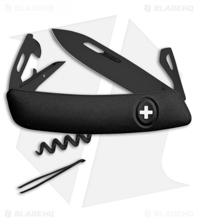Swiza D03 Button Lock Swiss Pocket Knife Black (2.75