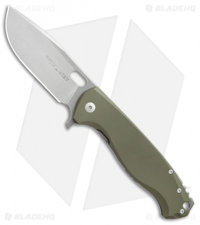 Viper Knives Vox Fortis Flipper Knife Green G-10 (3.5" Stonewash) V5952GG