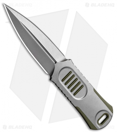 WE Knife Co. OSS Dagger Fixed Blade Knife OD Green G-10 (2" Stonewash)