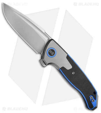 WE Knife Co. Press Check DP Ti + Black/Blue G-10 (3.17" Bead Blast) 20078B-2