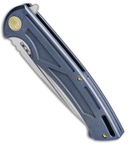 We Knife Co. 614B Frame Lock Knife Blue Titanium (4.2" Satin) - Blade HQ