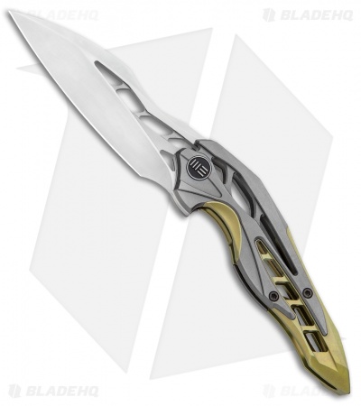 WE Knife Co. Isham Arrakis Knife Gold/Gray Titanium (3.5" Satin) 906C