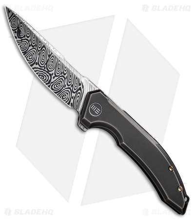 WE Knife Co. Quixotic Frame Lock Bronze/Black Ti (3.45" Damascus) WE21016-DS1